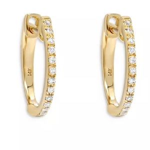 Zoe Lev 14k yellow gold diamond mini huggies (pair)